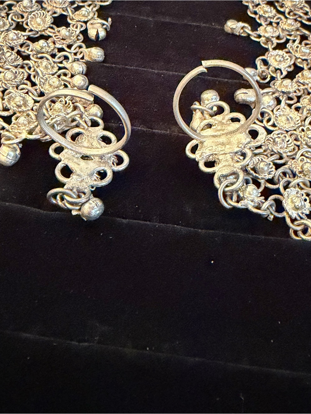Tribal Festival Chainmail Bib Necklace & 2 Floral Hand Slave Bracelets Ring #K83 - Picture 14 of 14